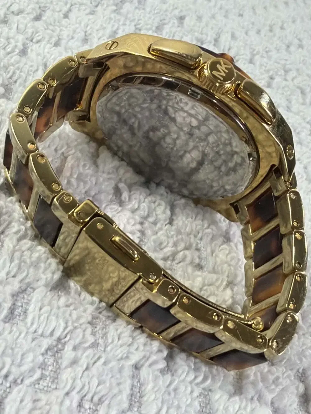 Michael Kors Chronograph Tortoise Acetate and Gold-Tone Stainless Steel Watch